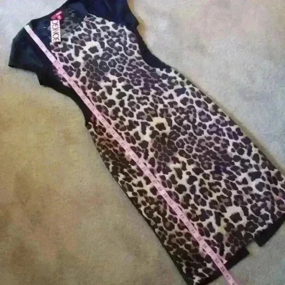 ***BONGO*** JUNIORS SCUBA LACE MIDI LEOPARD PRINT DRESS SIZE MEDIUM - Picture 8 of 12